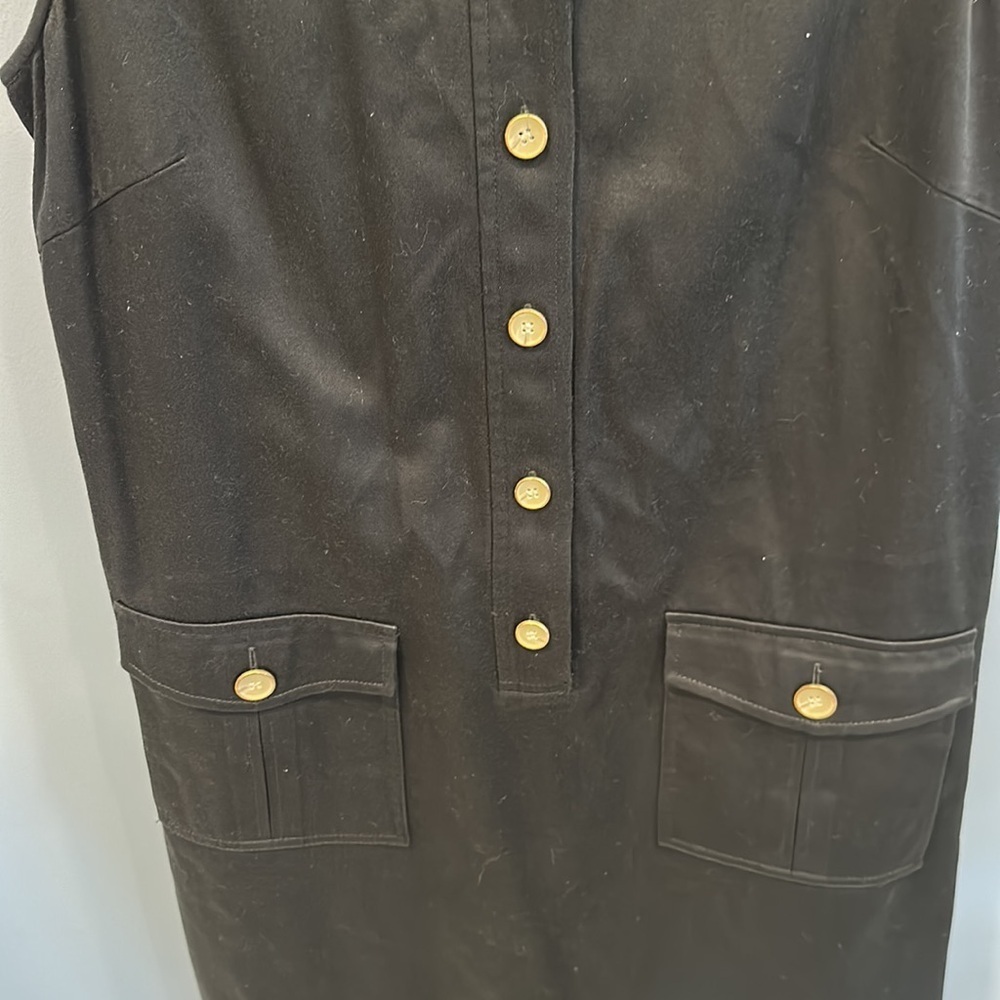 J. Mclaughlin Button Front Collared Black Dress Size 10 - Picture 3 of 4